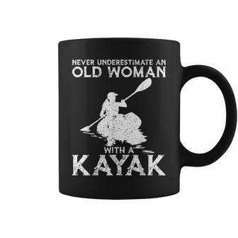 Kayaking Never Underestimate An Old Woman With A Kayak Coffee Mug - Monsterry