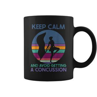 Keep Calm And Avoid Getting A Concussion Retro Color Guard Coffee Mug | Mazezy