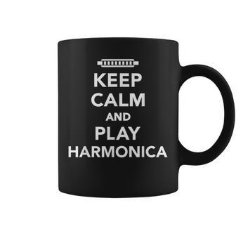 Keep Calm And Play Harmonica Coffee Mug | Mazezy