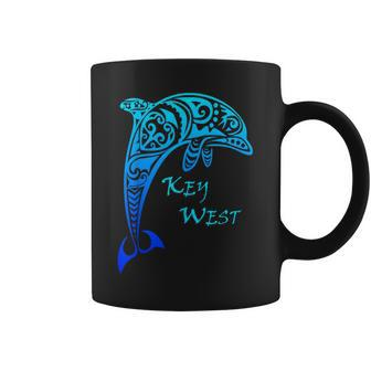 Key West Florida Vintage Tribal Dolphin Vacation Coffee Mug | Mazezy