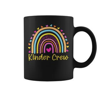 Kinder Crew Kindergarten Teacher Rainbow Heart Coffee Mug | Mazezy