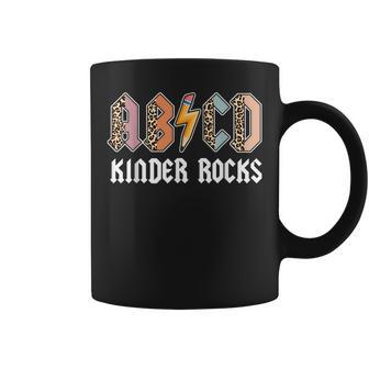 Kinder Rocks Teacher Kindergarten Rock Back To School Abcd Coffee Mug - Monsterry DE