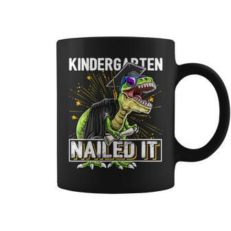 Kindergarten Nailed It T Rex Dinosaur Graduation Cap Gown Coffee Mug | Mazezy