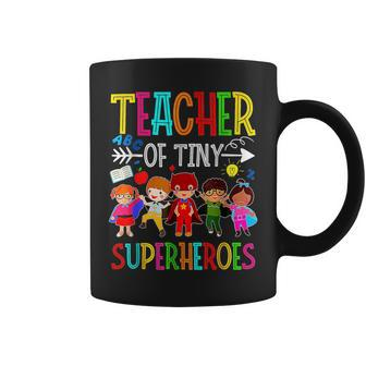 Kindergarten Prek Teacher Of Tiny Superheroes Back To School Coffee Mug | Mazezy