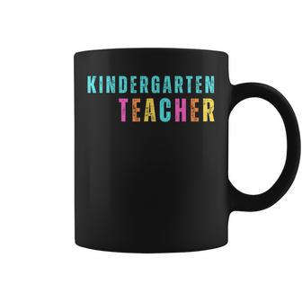 Kindergarten Teacher Back To School Retro Vintage Rainbow Gifts For Teacher Funny Gifts Coffee Mug | Mazezy