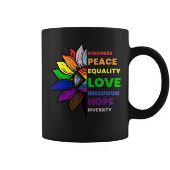 Kindness Peace Equality Sunflower Gay Pride  Coffee Mug