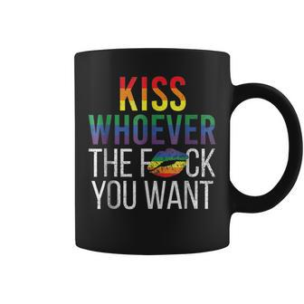 Kiss Whoever The F Fuck You Want Gay Lesbian Lgbt Coffee Mug | Mazezy UK