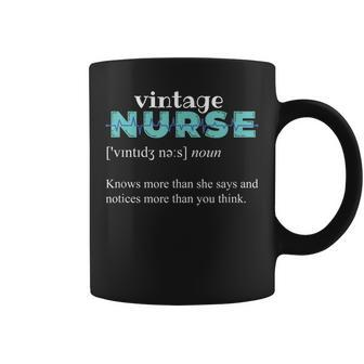 Knows More Than She Says - Funny Vintage Nurse Definition Coffee Mug - Thegiftio UK