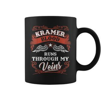 Kramer Blood Runs Through My Veins Family Christmas Coffee Mug - Seseable