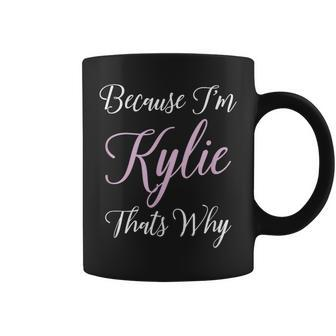 Kylie Name Personalized Cute Pink Girl Custom Black Coffee Mug | Mazezy