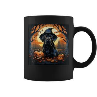 Labrador Witch With Pumpkin Halloween Costume Lab Lover Coffee Mug - Seseable