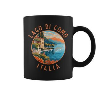 Lago Di Como Italia Distressed Circle Vintage Coffee Mug - Seseable