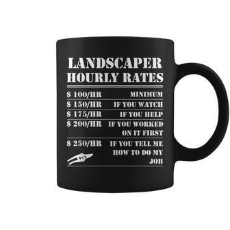 Landscaper Hourly Rate Funny Labor Landscaping Mowing Gifts Coffee Mug | Mazezy