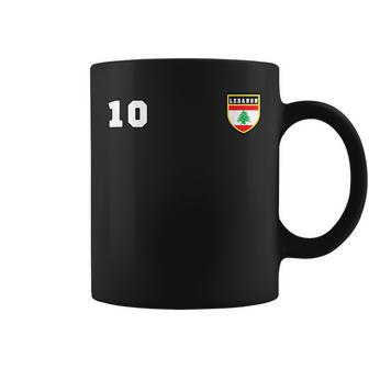 Lebanon Number 10 Soccer Flag Football Lebanese Coffee Mug | Mazezy DE