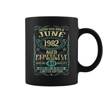 Legends Were Born In June 1982 40 Years Old 40Th Birthday Coffee Mug | Mazezy