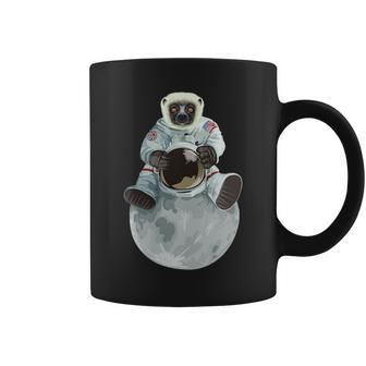 Lemur Astronaut Sitting Moon Space Animal Coquerel's Sifaka Coffee Mug | Mazezy