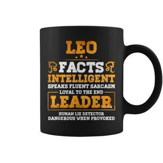 Leo Facts Intelligent Zodiac Sign Birthday July And August Coffee Mug | Mazezy