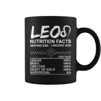 Leo Nutrition Facts July August Birthday Zodiac Sign Mom Dad Coffee Mug | Mazezy
