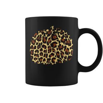 Leopard Cheetah Pumpkin Halloween Fall Thanksgiving Women Fall Thanksgiving Coffee Mug | Mazezy