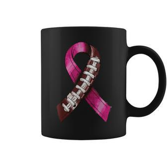 Leopard Game Day Pink American Football Tackle Breast Cancer Coffee Mug | Mazezy