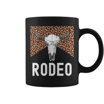 Leopard Rodeo Graphic Cowgirl Cowboy Killers Bull Horn Rodeo Funny Gifts Coffee Mug | Mazezy