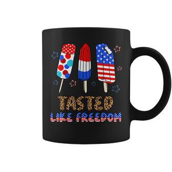 Leopard Tasted Like Freedom 4Th Of July Popsicles Usa Flag Usa Funny Gifts Coffee Mug | Mazezy