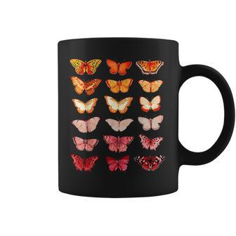 Lesbian Flag Color Butterfly Subtle Sapphic Pride Aesthetic Coffee Mug | Mazezy AU