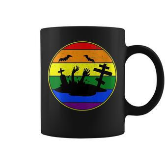 Lesbian Stuff Lgbtq Gay Goth Pride Coming Out Graveyard Bats Coffee Mug | Mazezy