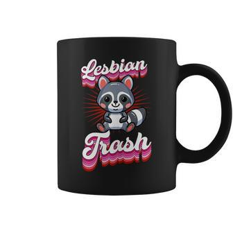 Lesbian Trash Cute Ironic Gay Lesbian Raccoon Love Joke Pun Coffee Mug | Mazezy