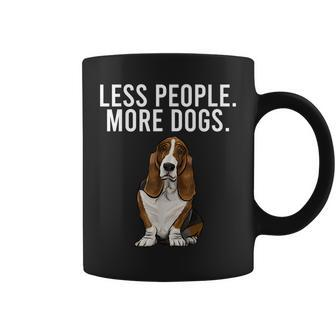 Less People More Dogs Basset Hound Funny Introvert Coffee Mug - Thegiftio UK