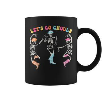 Let's Go Ghouls Skeleton Dance Retro Halloween Scary Horror Coffee Mug - Seseable