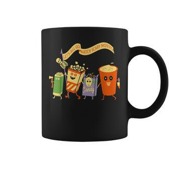 Let's All Go Watch Scary Movies Popcoin Halloween Coffee Mug - Monsterry CA