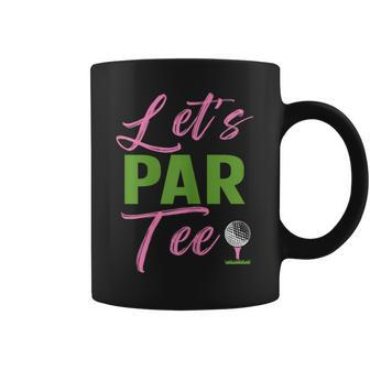 Let's Par Golf Golfer Girl Golfing Party Coffee Mug | Mazezy