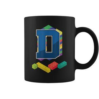 Letter D Master Builder Alphabet Last Name Building Blocks Coffee Mug | Mazezy