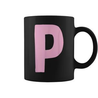 Letter P Big And Bold In Pink Coffee Mug | Mazezy