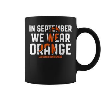 Leukemia Awareness In September We Wear Orange Groovy Coffee Mug - Seseable