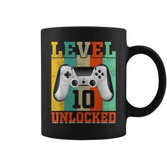 Level 10 Unlocked Birthday For Boys 10 Years Old Gamer Bday Coffee Mug - Seseable