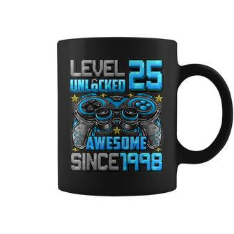 Level 25 Unlocked Awesome Since 1998 25Th Birthday Gaming Coffee Mug - Monsterry