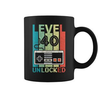Level 40 Unlocked Video Gamer 40Th Birthday Gifts 40Th Birthday Funny Gifts Coffee Mug | Mazezy