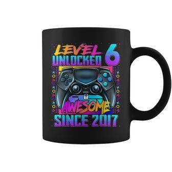 Level 6 Unlocked Awesome Since 2017 6Th Birthday Gaming Kids Coffee Mug - Seseable