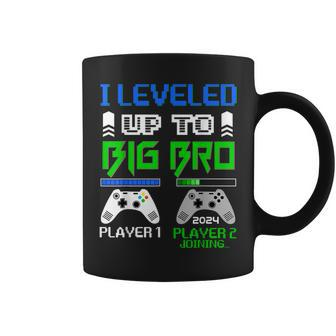 Leveled Up To Big Brother 2024 Cute Im Going To Be A Big Bro Funny Gifts For Brothers Coffee Mug | Mazezy