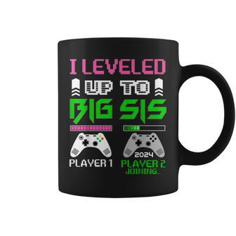 Leveled Up To Big Sister 2024 Cute Im Going To Be A Big Sis Coffee Mug - Seseable