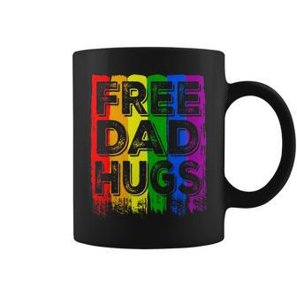 Lgbt Flag Proud Dad Free Mom Hugs Gay Lesbian Pride Rainbow Coffee Mug - Seseable