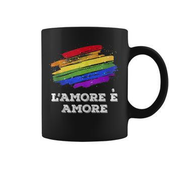 Lgbt Gay Lesbian Pride Rainbow Flag In Italian Coffee Mug | Mazezy