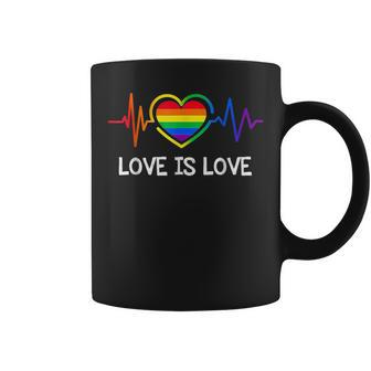 Lgbt Gay Pride Heartbeat Lesbian Gays Love Sexy Rainbow Gift  Coffee Mug