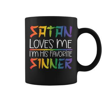 Lgbt Gay Pride Rainbow Satan All Hail Gay Satan Loves Me Coffee Mug | Mazezy AU