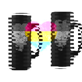 Lgbt Pansexual Pride Subtle Pan Pride Flag Vintage Heart Coffee Mug | Mazezy