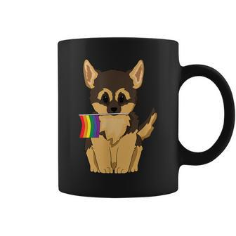 Lgbt Pride German Shepherd Dog Rainbow Flag Gay Lesbian Love Coffee Mug | Mazezy