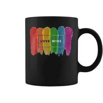 Lgbt Rainbow Gay Pride Lgbtq Equality Love Wins Men Women Coffee Mug | Mazezy