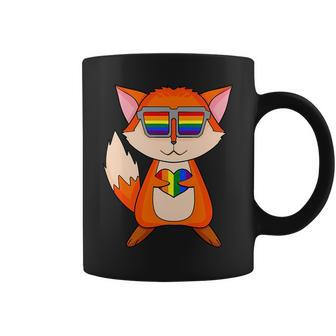 Lgbt Supporter Fox Rainbow Gay Pride Lgbt Heart Animal Coffee Mug | Mazezy